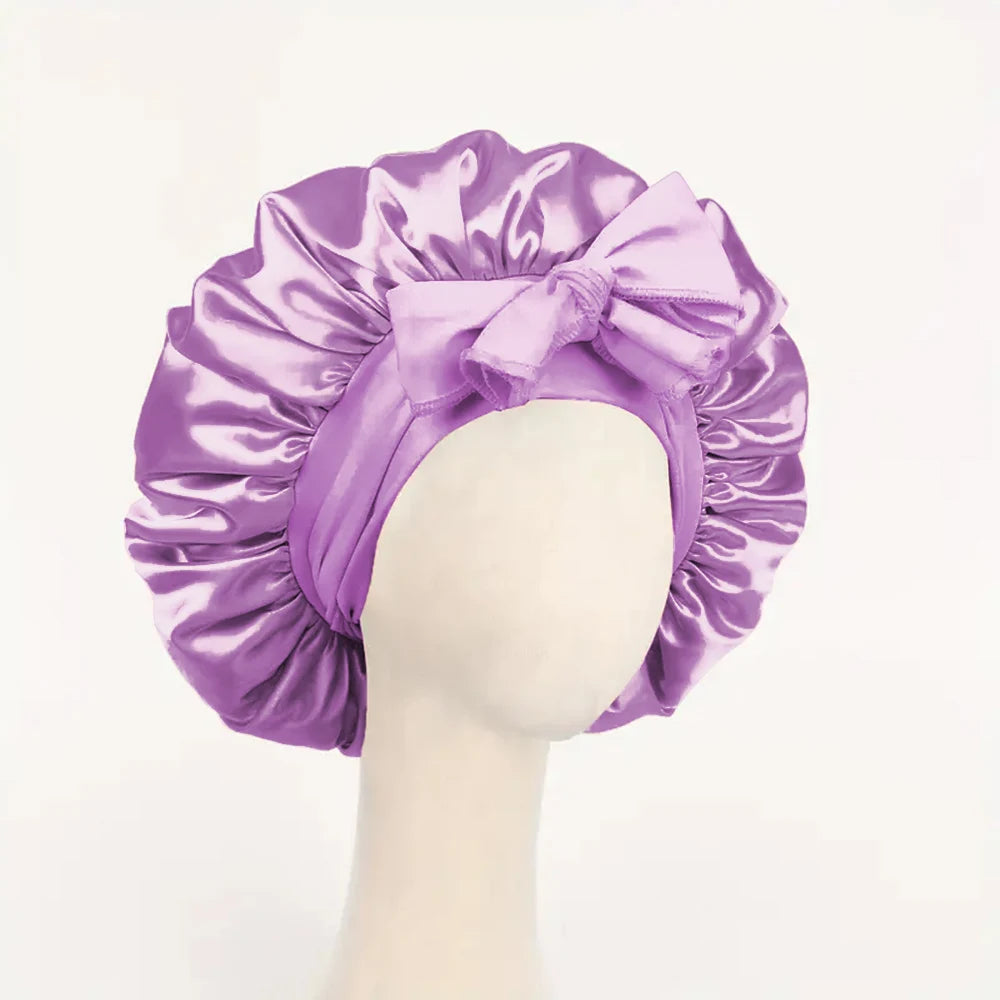 Silk Bonnet With Tie Band