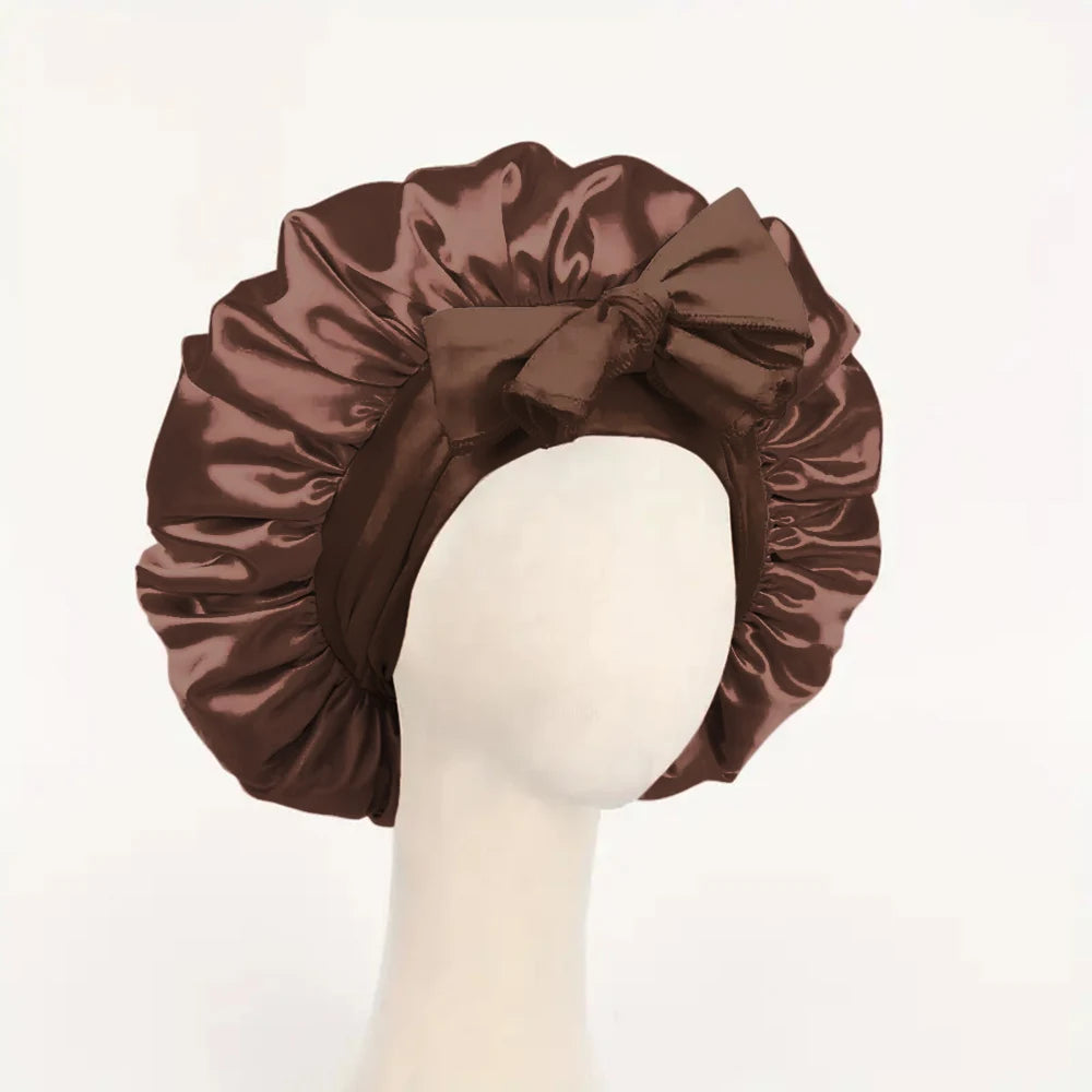 Silk Bonnet With Tie Band