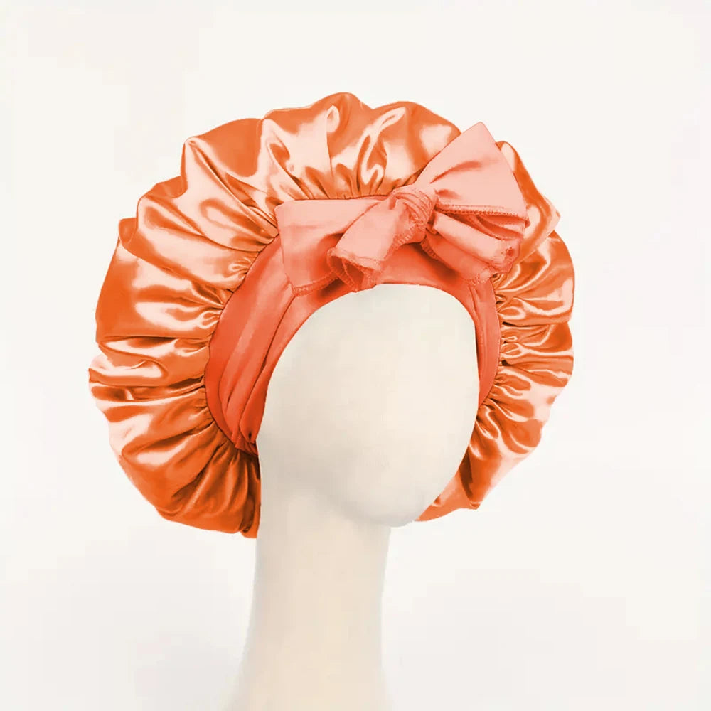 Silk Bonnet With Tie Band