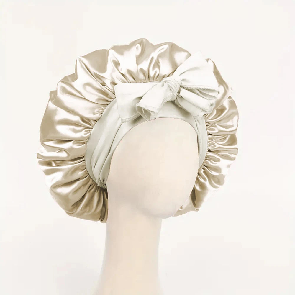 Silk Bonnet With Tie Band