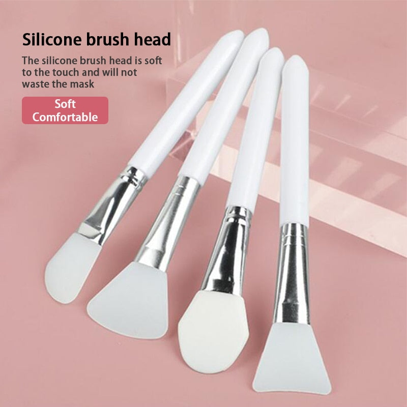 4 Gel Silicone Facial Applicator Brushes